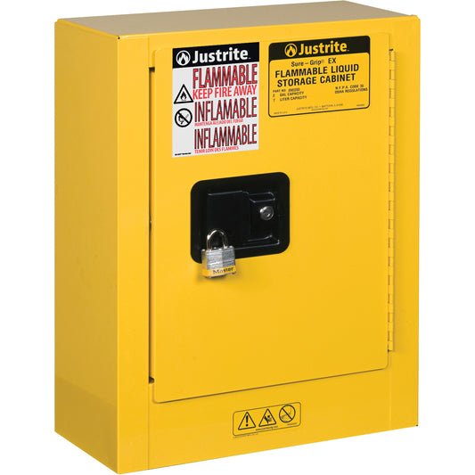 Sure-Grip® EX Mini Flammable Safety Cabinet, 2 Gal., 1 Door, 17" W x 22" H x 8" D