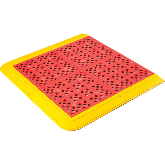 Wearwell F.I.T.™ Kits No. 546 Emergency Shower Station Mats, PVC, 2-1/4' W x 2-1/2' L, 5/8" Thick, Red/Yellow