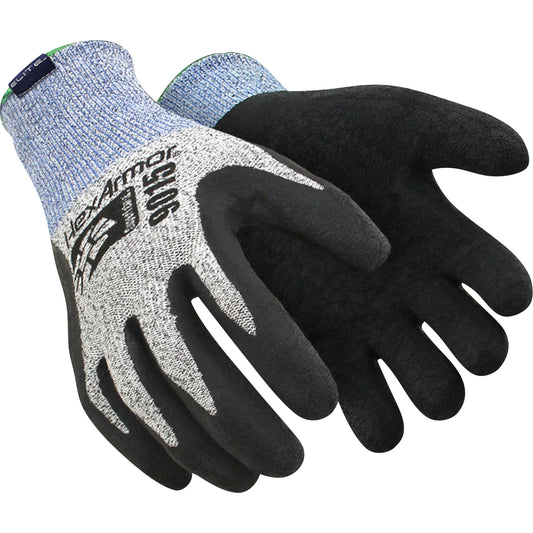 Hexarmor 9000 Series™ Cut Resistant Gloves, Size Large/9, 13 Gauge, Rubber Latex Coated, HPPE/Glass Fibre Shell, ASTM ANSI Level A7/EN 388 Level F