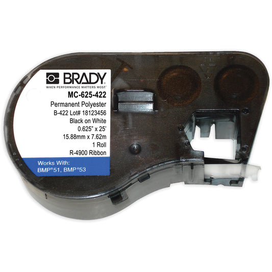 Brady Punch Block & Patch Panel Labels, Polyester, 0.625" L x 300" H, Black on White