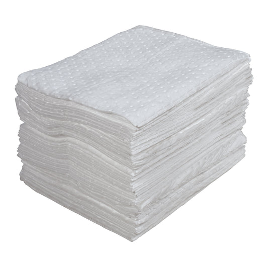 Zenith Safety Products Laminated (SMS) Sorbent Pads, Oil Only, 15" x 17", 30 gal. Absorbancy