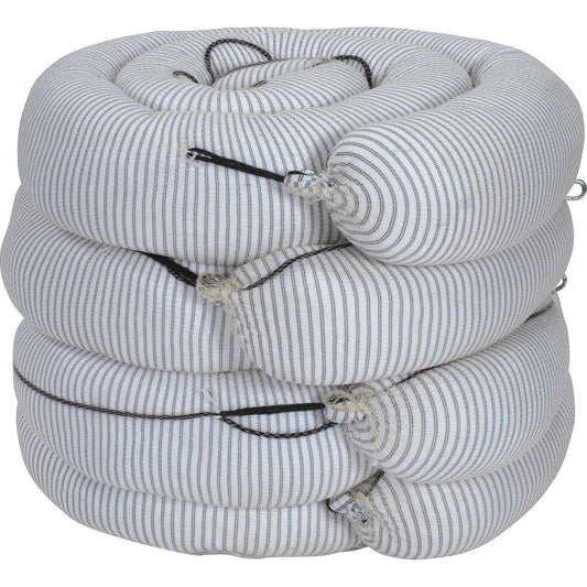 Zenith Safety Products Premium Sorbent Boom, Universal, 10' L x 8" W, 70 gal. Absorbancy, 4 /Pack