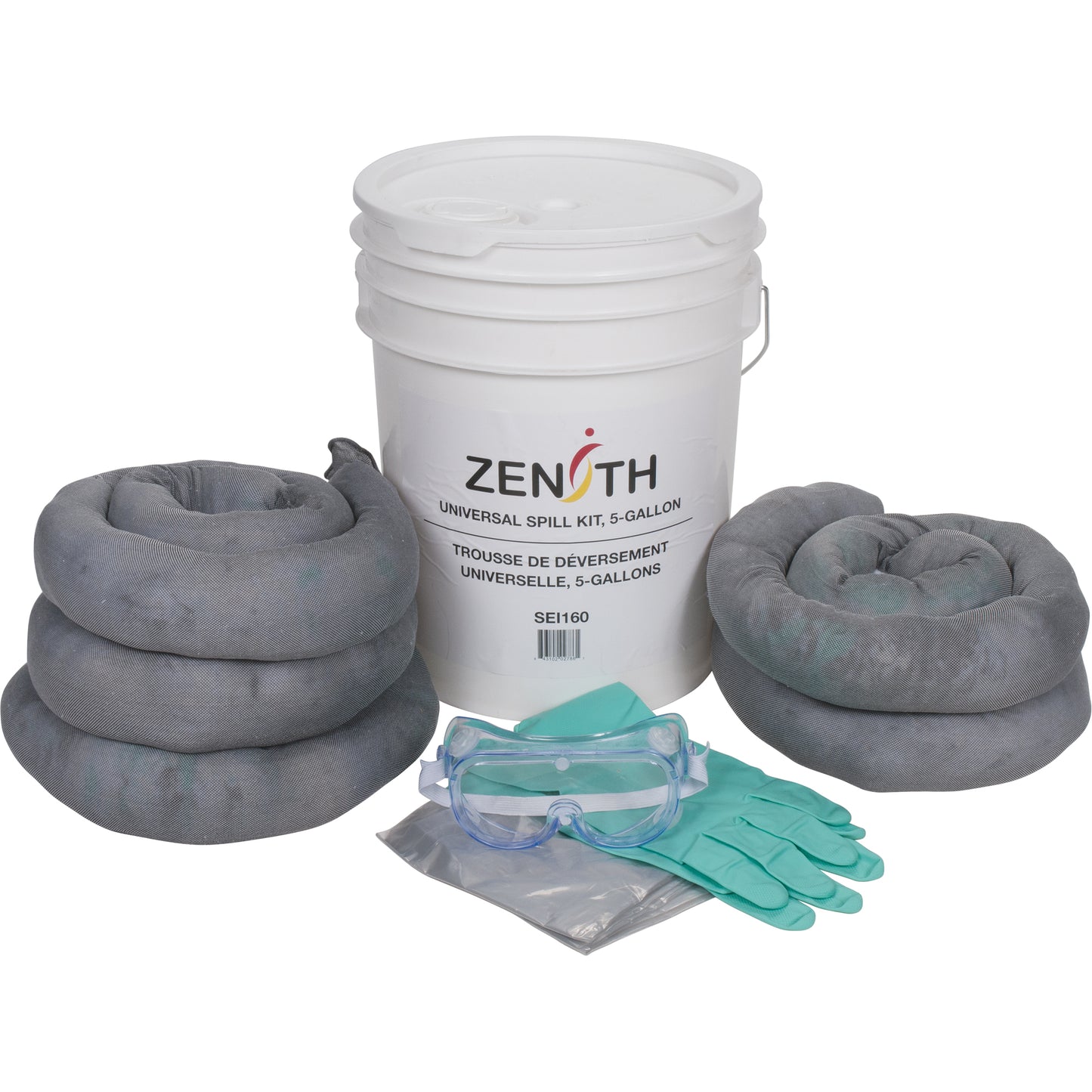 Zenith Safety Products Spill Kit, Universal, Pail, 5 US gal. Absorbancy
