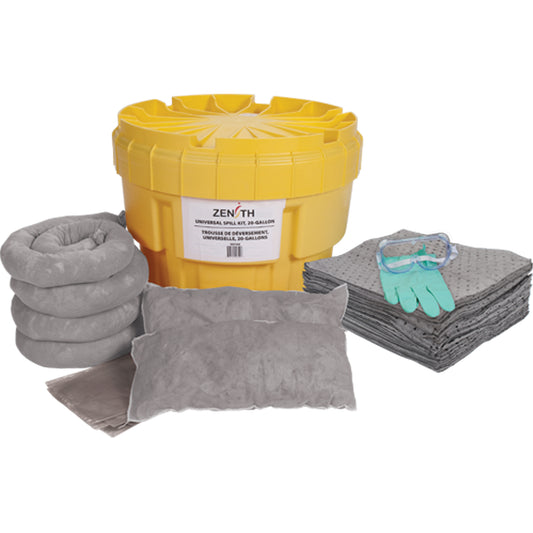 Zenith Safety Products Large-Capacity Spill Kit, Universal, Overpack/Salvage Drum, 20 US gal. Absorbancy