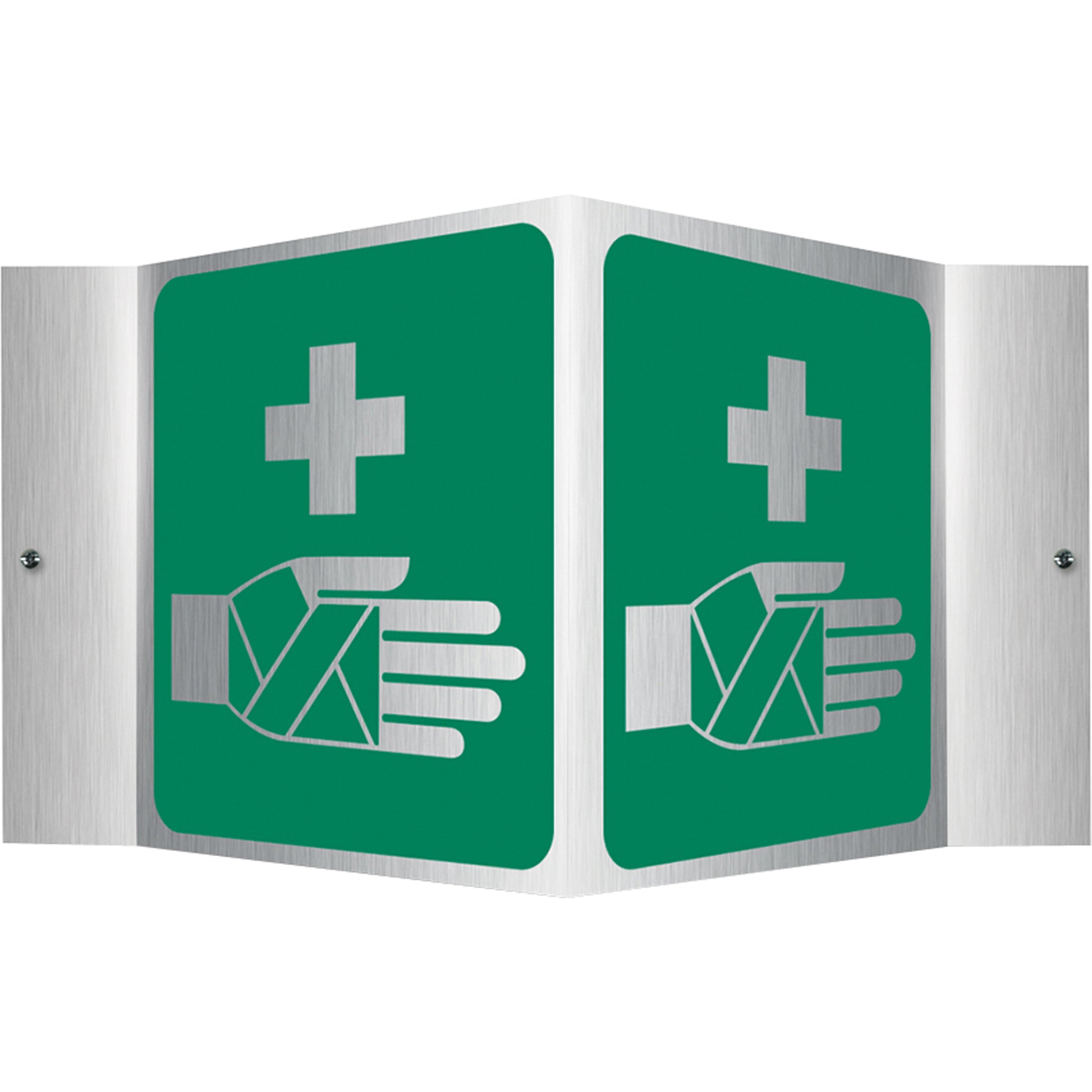 Accuform Signs First-Aid Projection™ Sign, 6" x 5", Aluminum, Pictogram