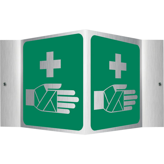 Accuform Signs First-Aid Projection™ Sign, 6" x 5", Aluminum, Pictogram