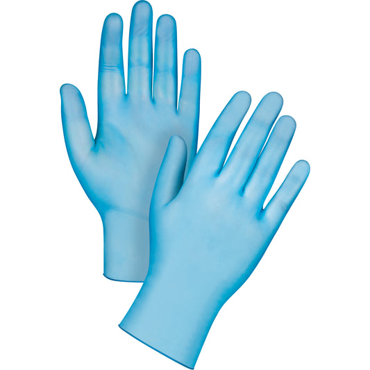 Zenith Safety Products Medical-Grade Disposable Gloves, Large, Vinyl, 4.5-mil, Powder-Free, Blue, Class 2