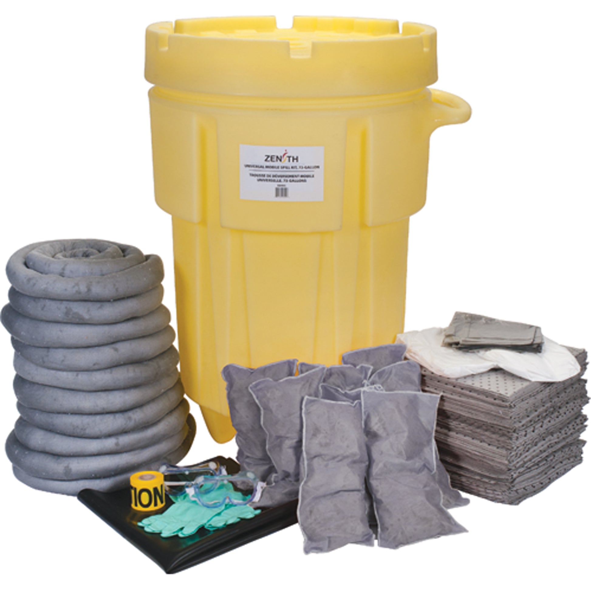 Zenith Safety Products Shop Spill Kit, Universal, Overpack/Salvage Drum, 95 US gal. Absorbancy