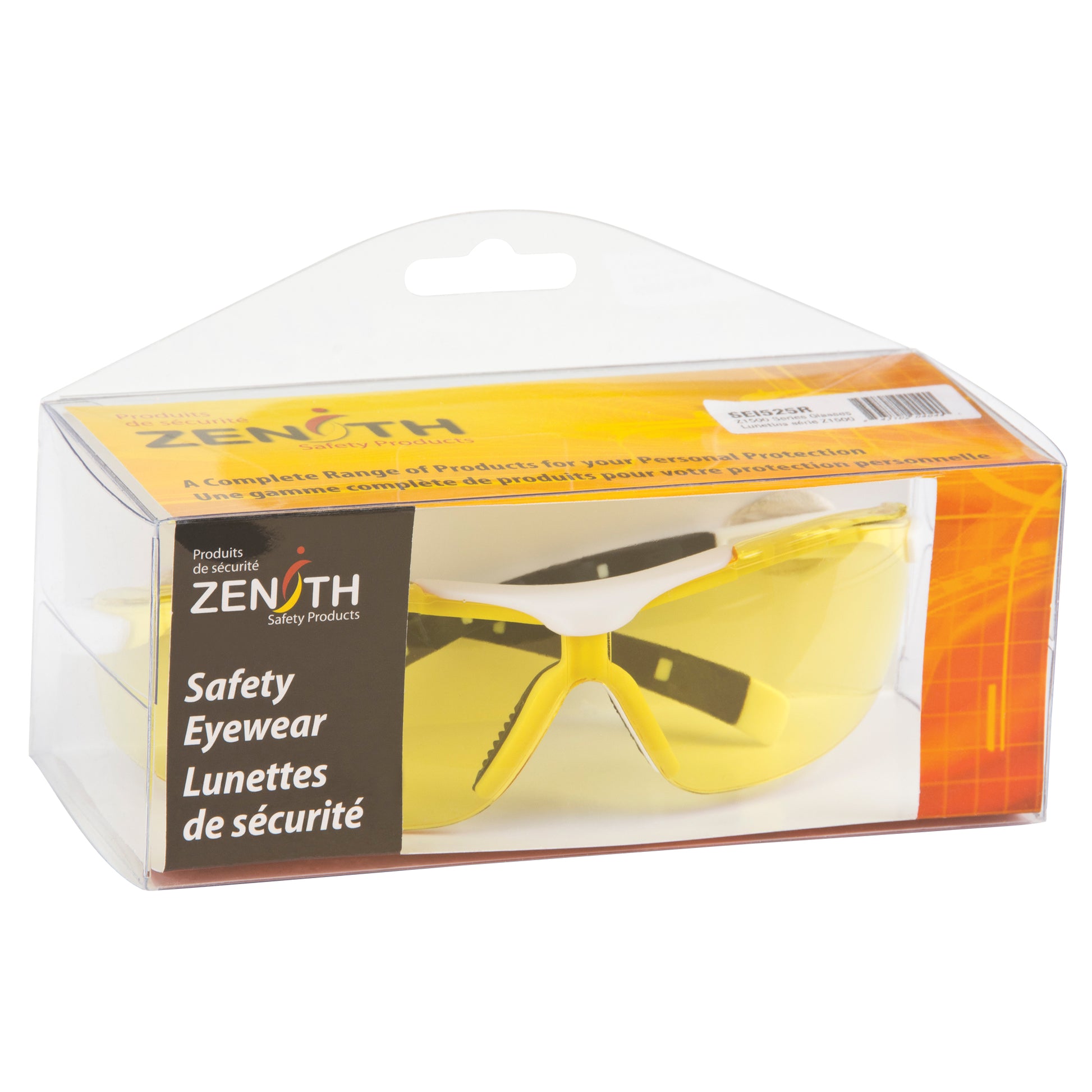 Zenith Safety Products Z1500 Series Safety Glasses, Amber Lens, Anti-Scratch, Meets/Exceeds CSA Z94.3
