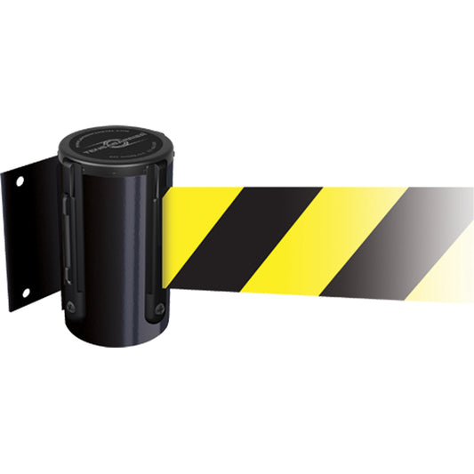 Tensator Tensabarrier® Wall Mounted Units, Plastic, Screw Mount, 7.5', Yellow Tape