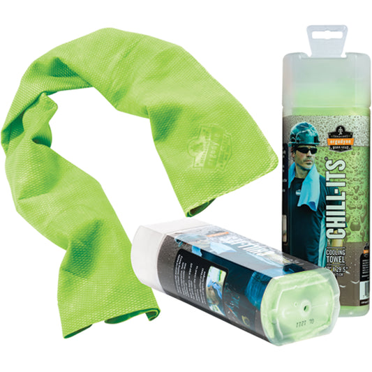 Ergodyne Chill-Its® 6602 Cooling Towels, Hi-Vis Lime