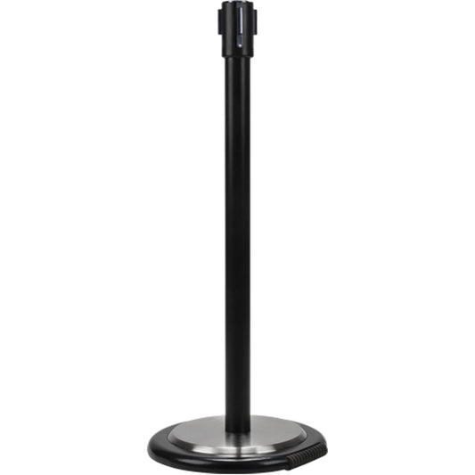 Zenith Safety Products Free-Standing Crowd Control Barrier Receiver Post With Wheels, 35" High, Black