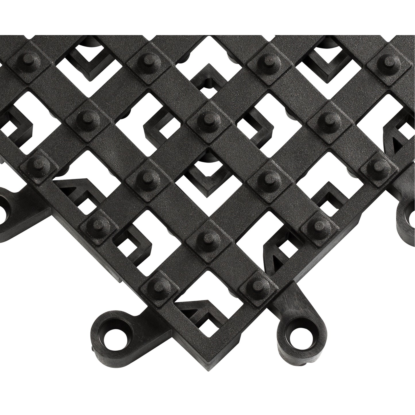 Wearwell ErgoDeck® Matting With Integrated No-Slip Cleats No. 553, PVC, 1-1/2' W x 1-1/2' L, 7/8" Thick, Black