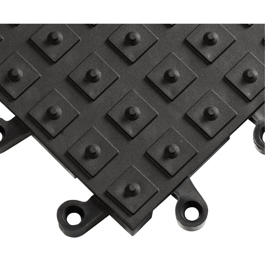 Wearwell ErgoDeck® Matting With Integrated No-Slip Cleats No. 552, PVC, 1-1/2' W x 1-1/2' L, 7/8" Thick, Black