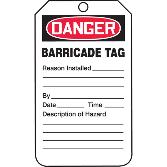 Accuform Signs Safety Tags, Plastic, 3-1/4" W x 5-3/4" H, English