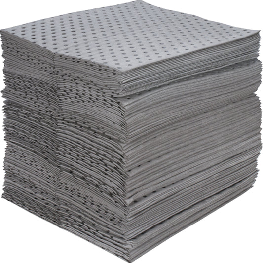 Zenith Safety Products Industrial-Grade Fine Fibre Sorbent Pads, Universal, 15" x 17", 40 gal. Absorbancy