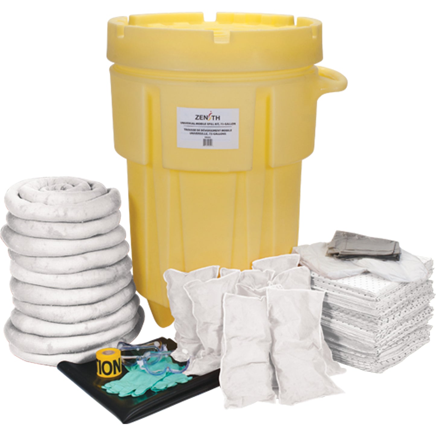 Zenith Safety Products Shop Spill Kit, Oil Only, Overpack/Salvage Drum, 95 US gal. Absorbancy
