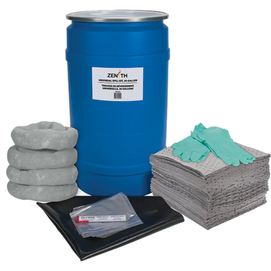 Zenith Safety Products Shop Spill Kit, Universal, Drum, 30 US gal. Absorbancy