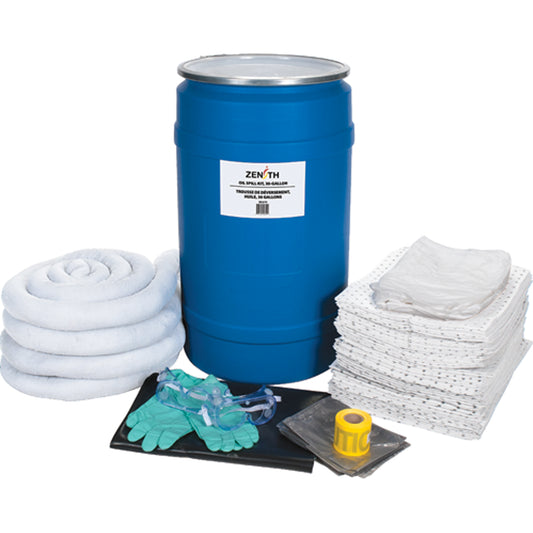 Zenith Safety Products Spill Kit, Oil Only, Drum, 30 US gal. Absorbancy