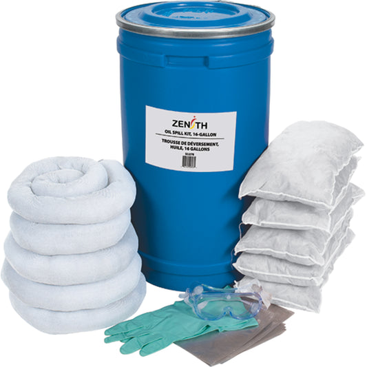 Zenith Safety Products Spill Kit, Oil Only, Pail, 16 US gal. Absorbancy