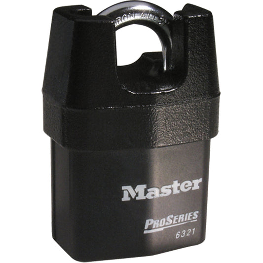 Master Lock Shrouded Padlocks, Keyed Different, Laminated Steel, 2-3/8" Width