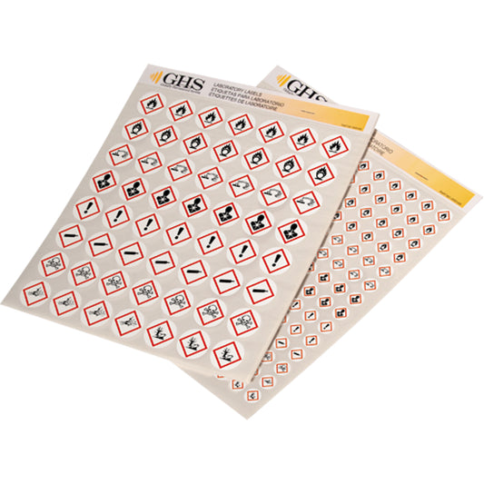 Incom Top Tape & Label GHS Hazard Pictogram Label Variety Packs, Vinyl, Sheet, 1/2" L x 1/2" W