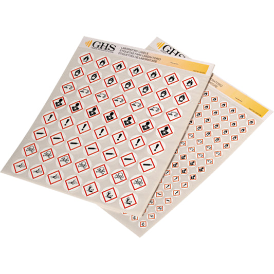 Incom Top Tape & Label GHS Hazard Pictogram Label Variety Packs, Vinyl, Sheet, 1" L x 1" W