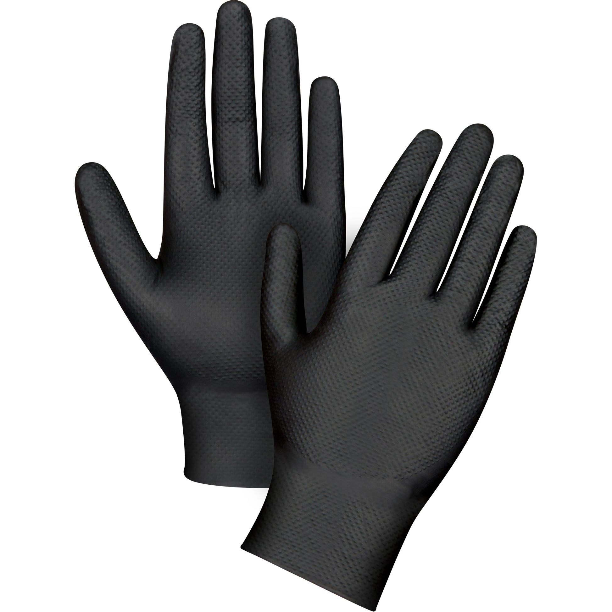 Zenith Safety Products Heavyweight Tactile Grip Examination Gloves, Medium, Nitrile, 8-mil, Powder-Free, Black