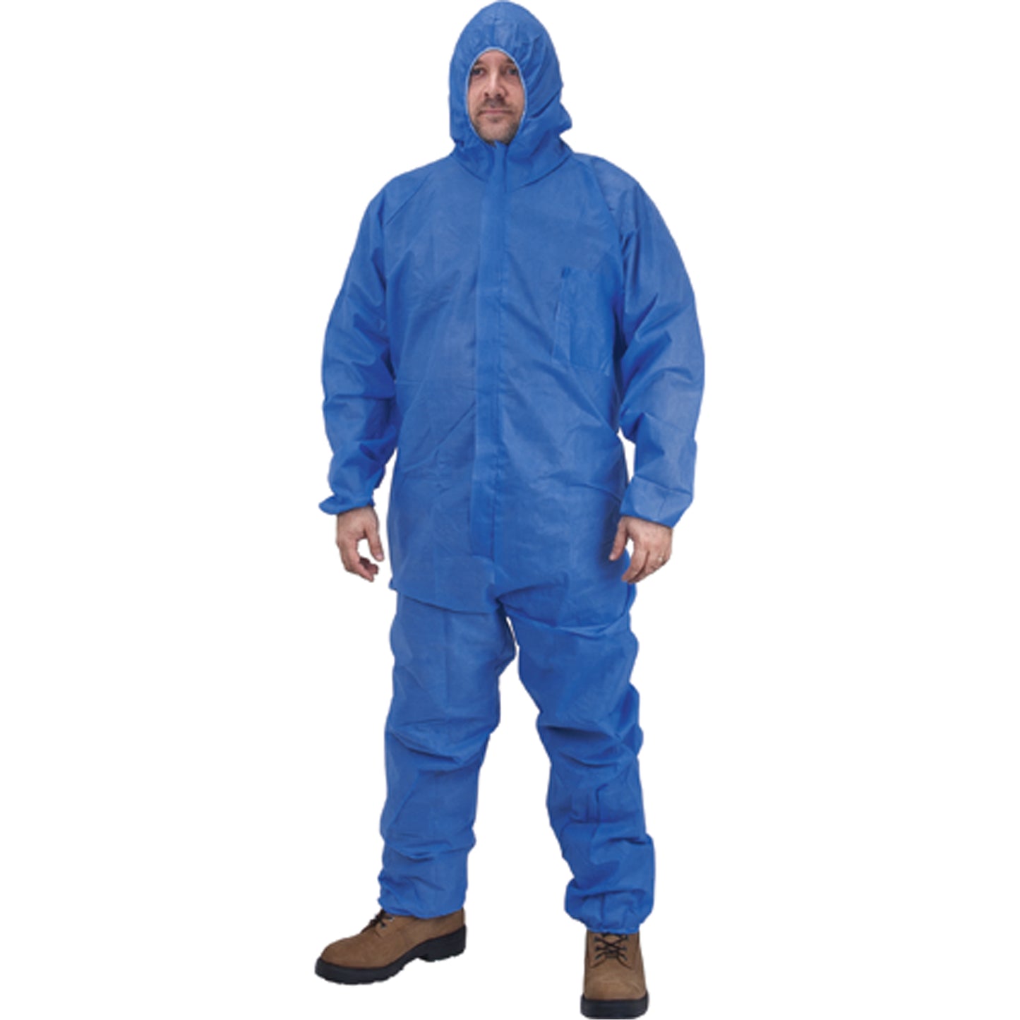 Zenith Safety Products Hooded Coveralls, Medium, Blue, SMS