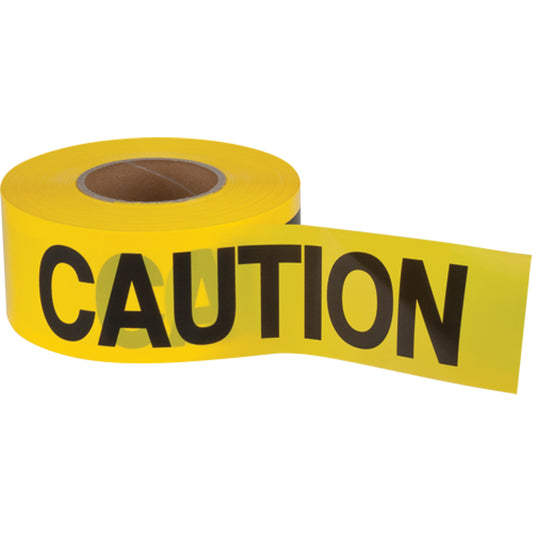 Zenith Safety Products "Caution" Barricade Tape, English, 3" W x 1000' L, 1.5 mils, Black on Yellow