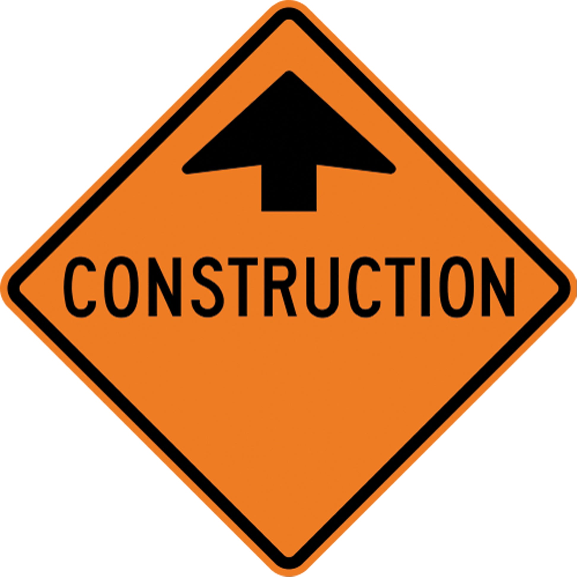 Accuform Signs "Construction" Traffic Sign, 30" x 30", Aluminum, Bilingual with Pictogram