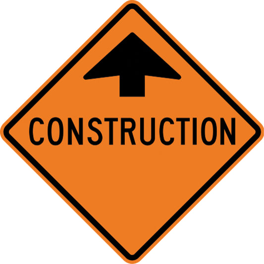 Accuform Signs "Construction" Traffic Sign, 30" x 30", Aluminum, Bilingual with Pictogram