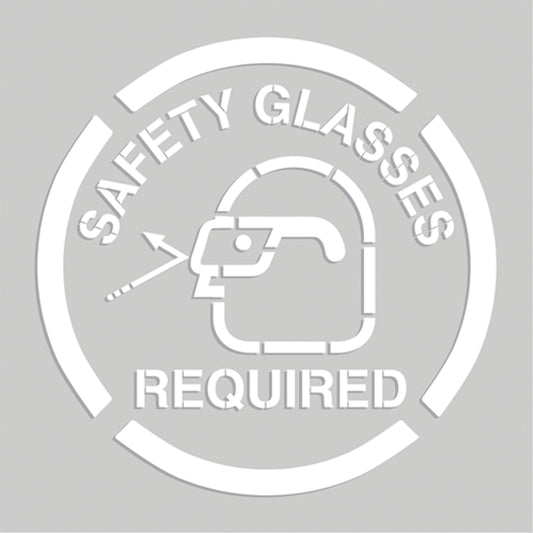 Accuform Signs Floor Marking Stencils - Safety Glasses Required, Pictogram, 20" x 20"