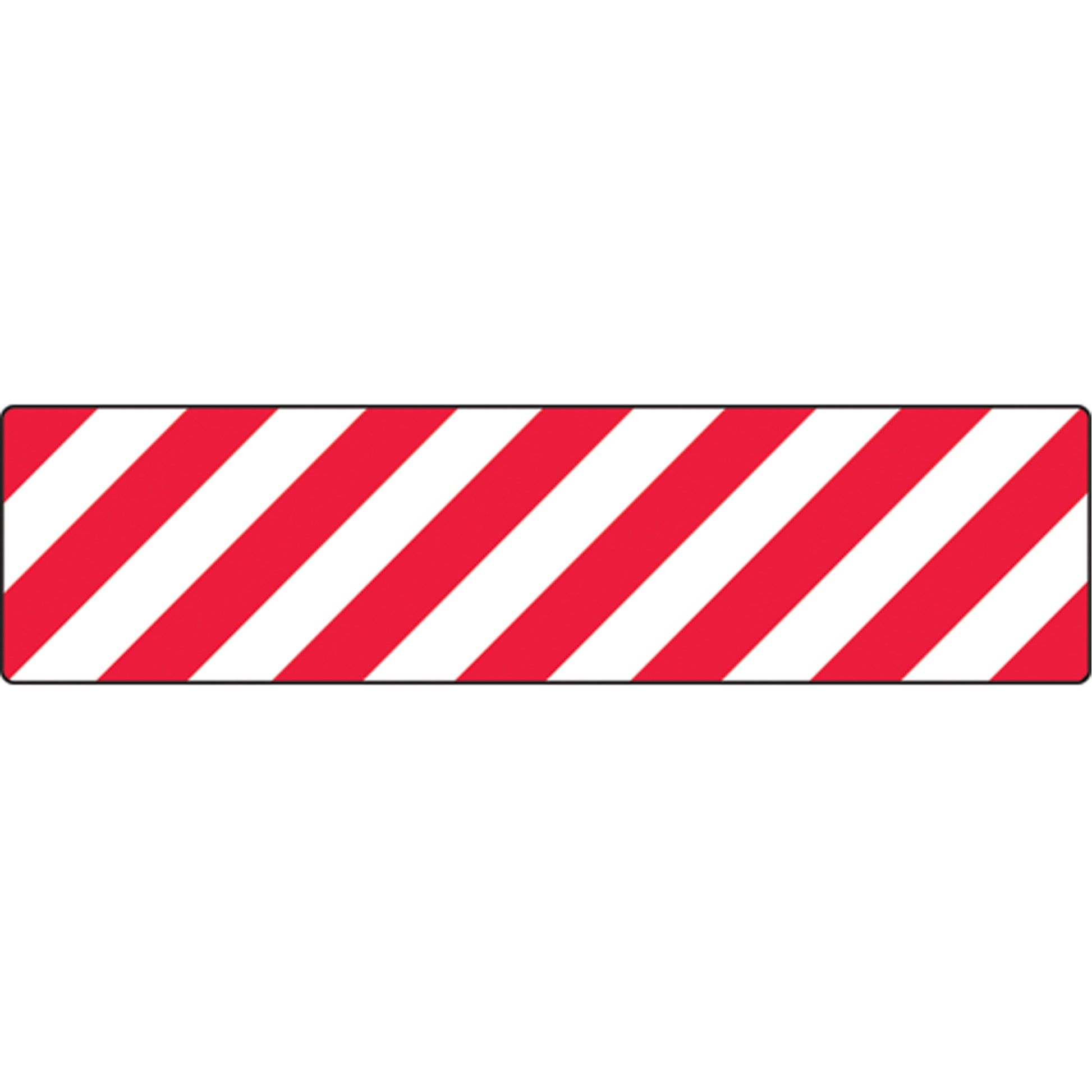 Accuform Signs Skid-Gard™ Striped Floor Signs, Rectangle, 24" L x 6" W, Red and White, Vinyl