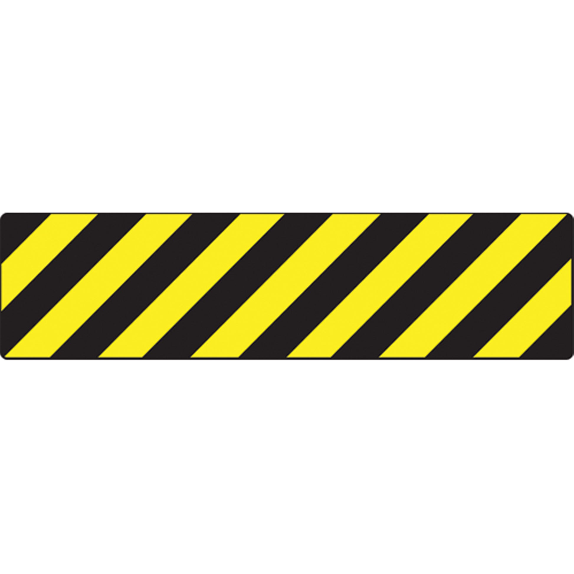 Accuform Signs Skid-Gard™ Striped Floor Signs, Rectangle, 24" L x 6" W, Black and Yellow, Vinyl