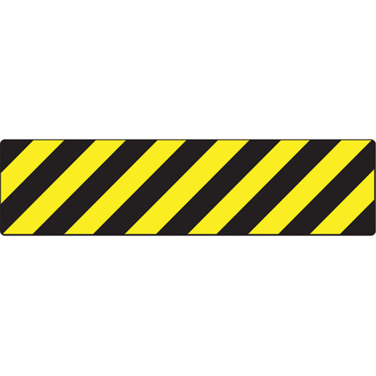 Accuform Signs Skid-Gard™ Striped Floor Signs, Rectangle, 24" L x 6" W, Black and Yellow, Vinyl