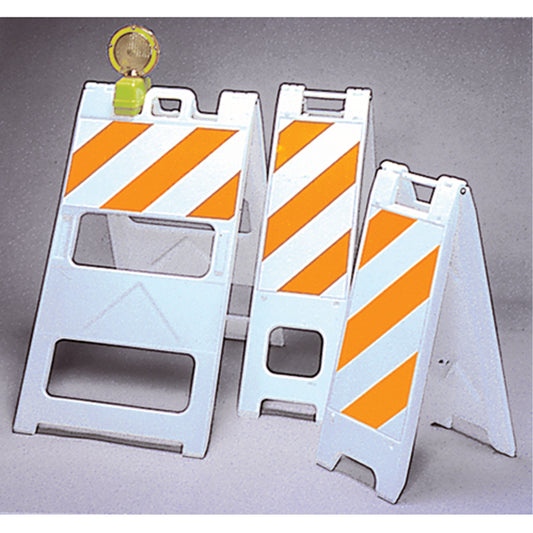 Accuform Signs Barricades, Folding, 13" L x 45" H, Orange/White