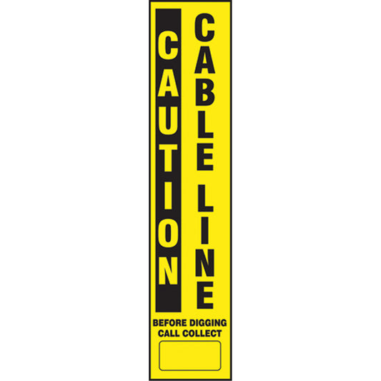 Accuform Signs Flexible Marker Stake Decals - Caution Cable Line