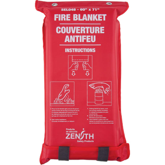 Zenith Safety Products Fire Blanket, Fibreglass, 60"W x 71"L