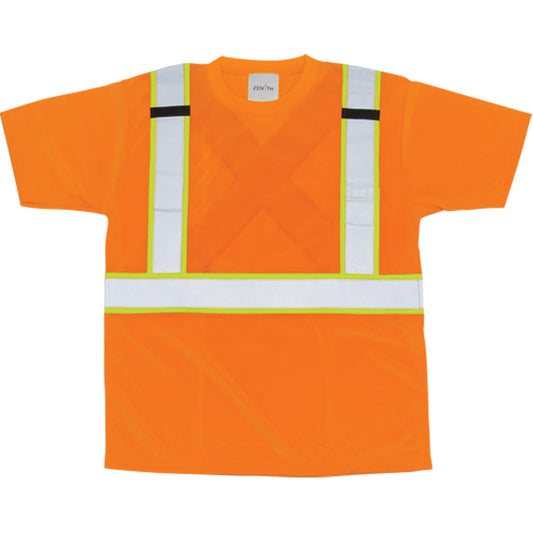 Zenith Safety Products CSA Compliant T-Shirt, Polyester, Medium, Orange