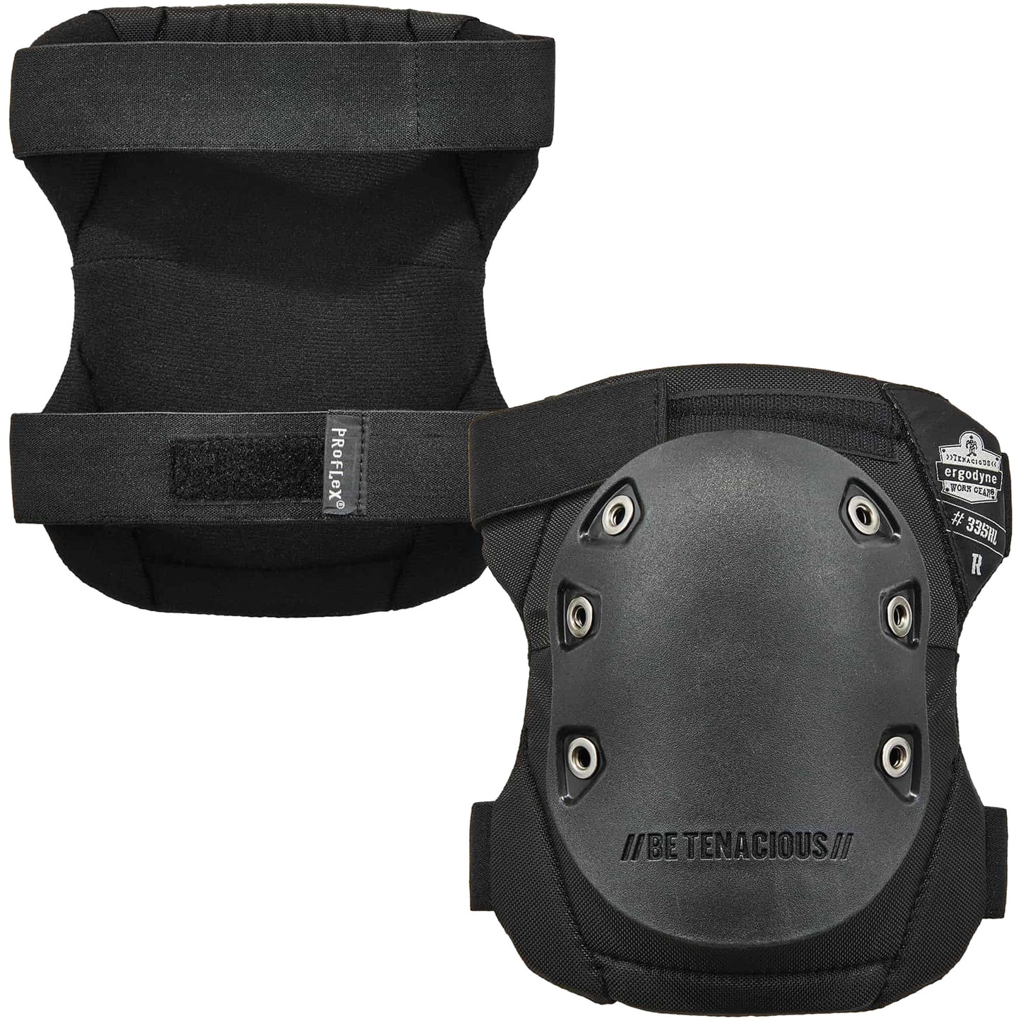 Ergodyne Proflex® 335HL Slip Resistant Cap Knee Pad, Hook and Loop Style, Rubber Caps, Foam Pads