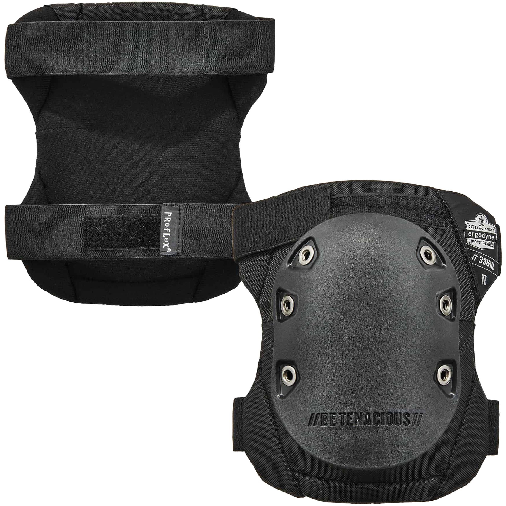 Ergodyne Proflex® 335HL Slip Resistant Cap Knee Pad, Hook and Loop Style, Rubber Caps, Foam Pads