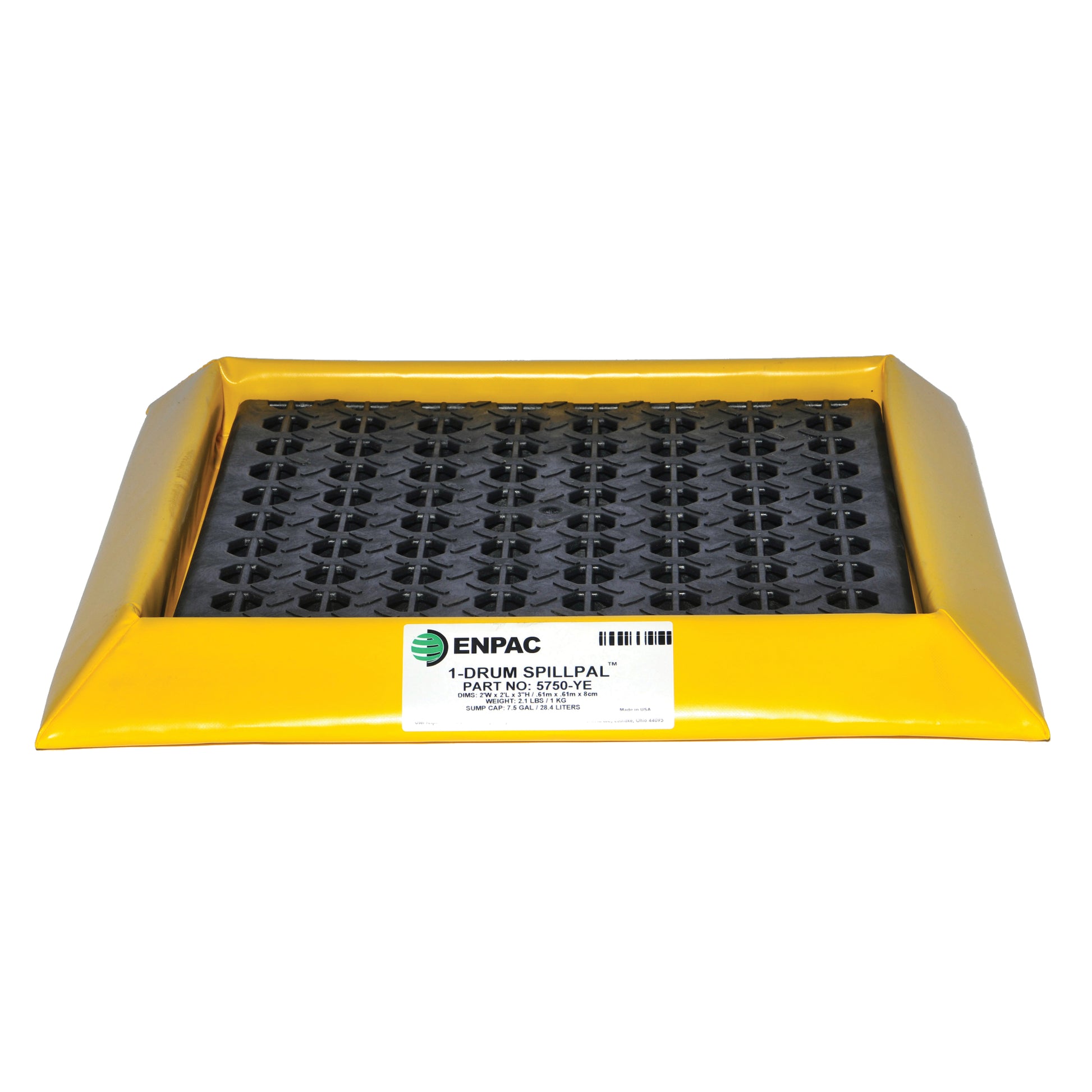 Enpac Spillpal™ Flexible Workstation With Grates, 10 US gal. Capacity, 2' W x 2' L x 3" H, Foam Wall