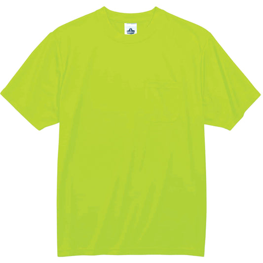 Ergodyne GloWear 8089 Non-Certified T-Shirt, Polyester, Large, High Visibility Lime-Yellow