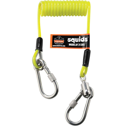 Ergodyne Coiled Cable Lanyard, Coil, Dual Carabiner