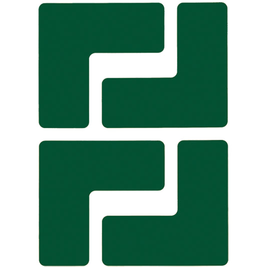 Brady Floor Corner Marks, L, 5" L x 2" W, Green, Polyester