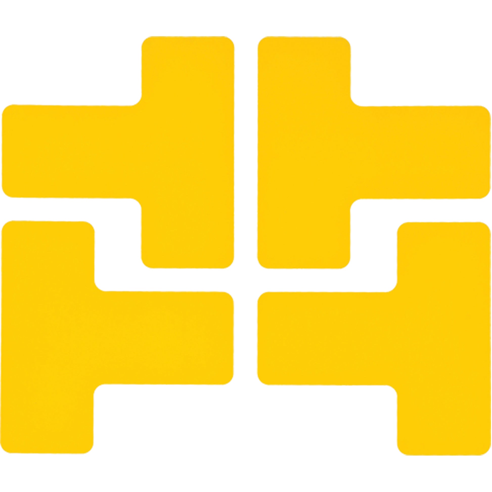 Brady Floor Corner Marks, T, 5" L x 2" W, Yellow, Polyester