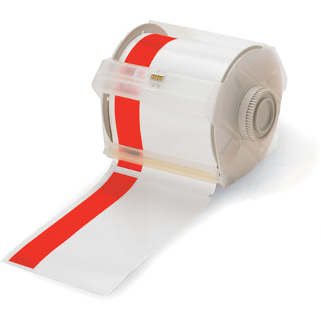 Pre-Printed Header Stripe Label Cartridge, 101 mm x 100', Red on White