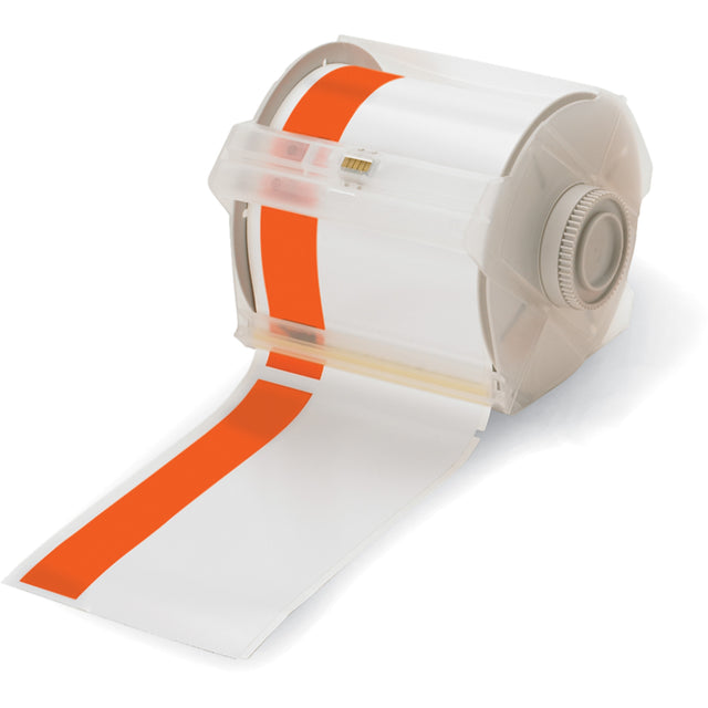 Pre-Printed Header Stripe Label Cartridge, 101 mm x 100', Orange on White