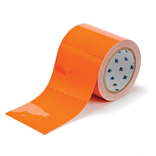 Brady ToughStripe® Floor Marking Tape, 4" x 100', Polyester, Orange